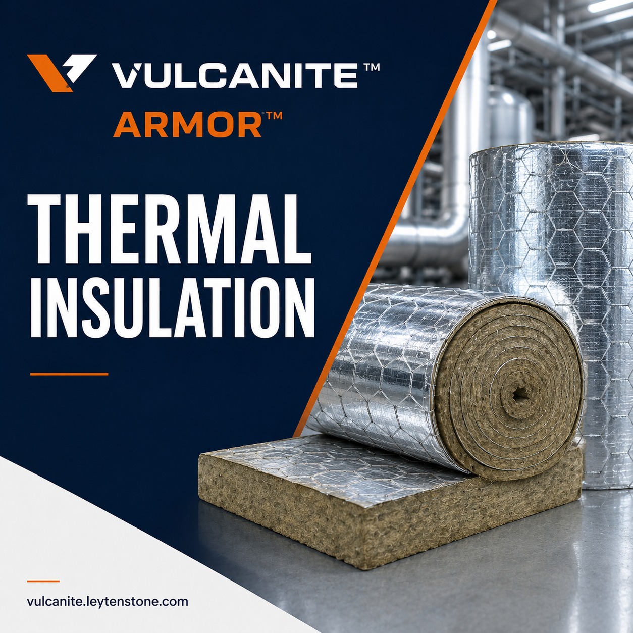 Vulcanite Armor rock wool blanket roll partly unrolled
